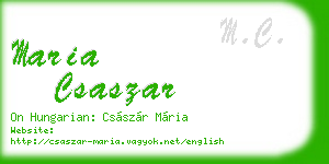 maria csaszar business card