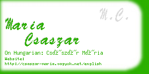 maria csaszar business card